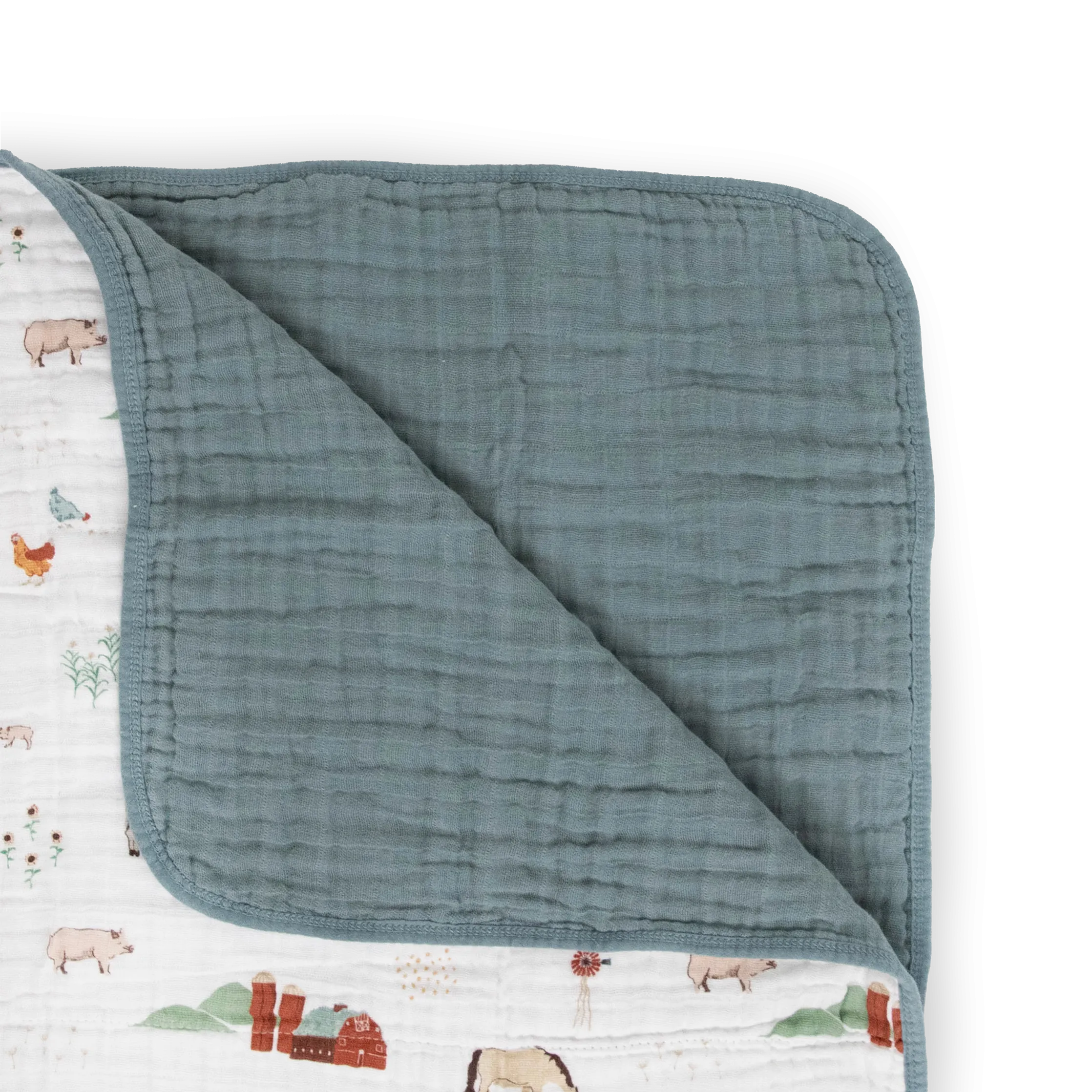 Original Cotton Muslin Quilt - Farmyard