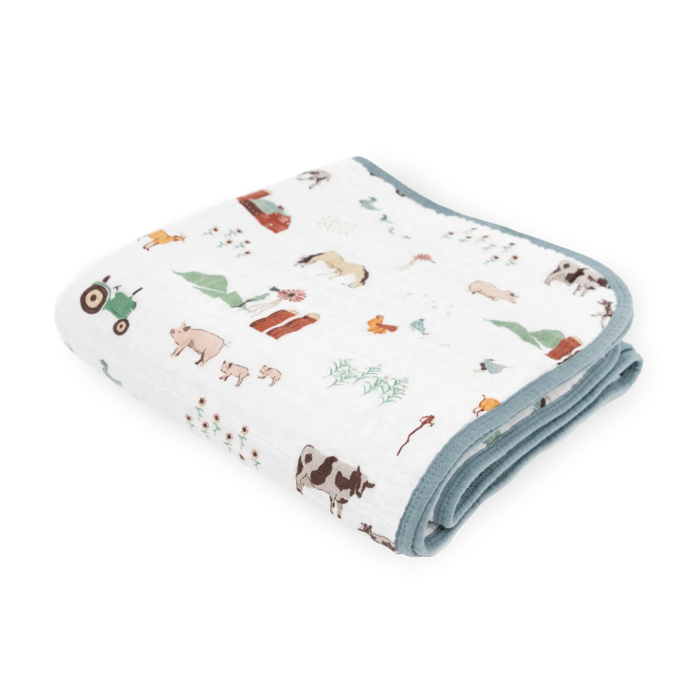 Original Cotton Muslin Quilt - Farmyard