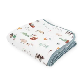 Original Cotton Muslin Quilt - Farmyard