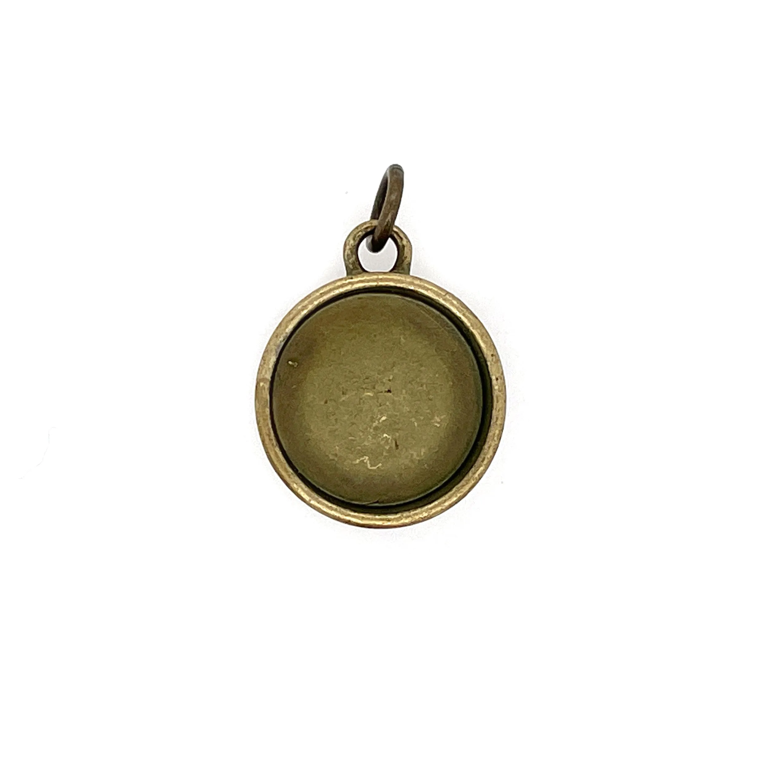 Ox Brass Round Deep Closed Bezel Charm