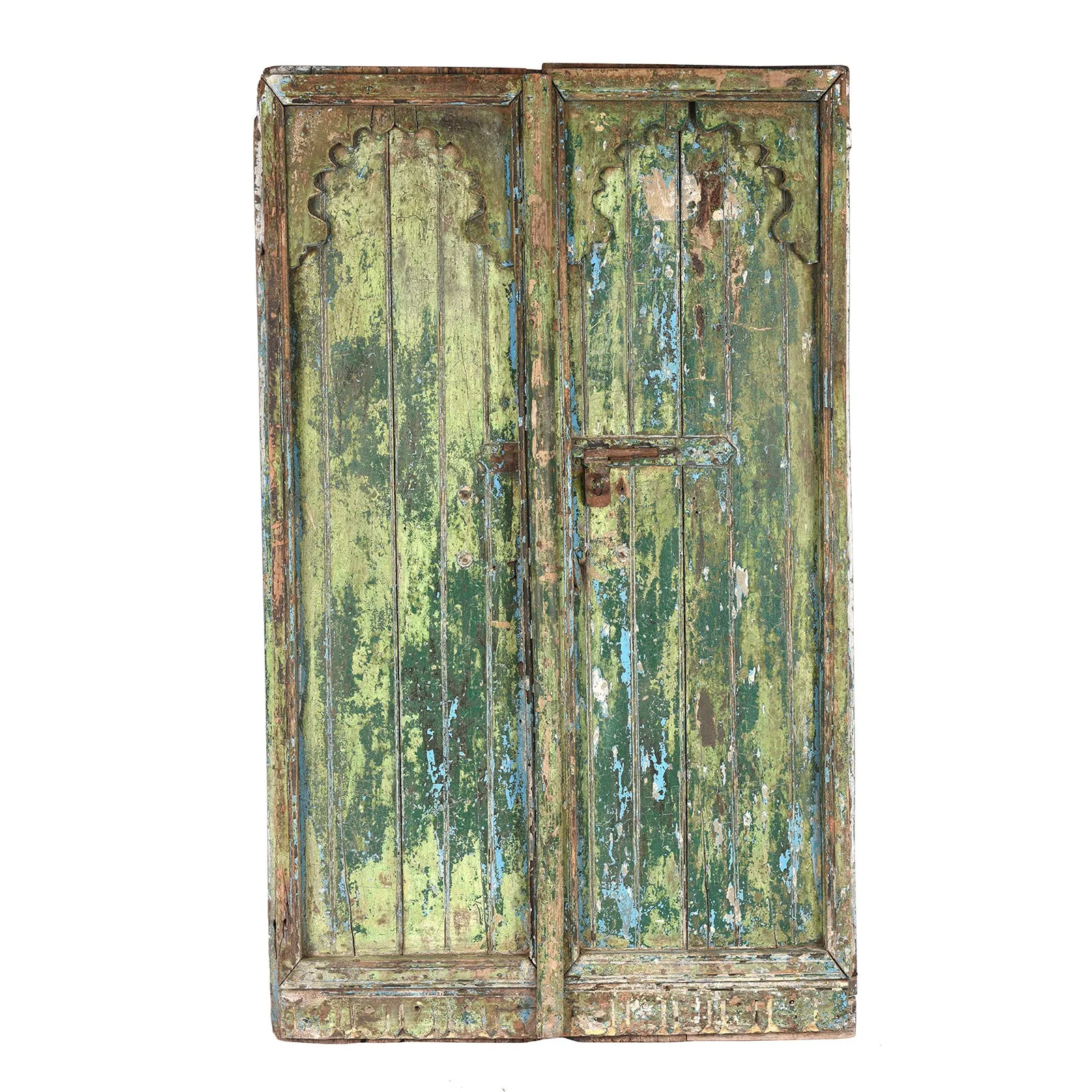 Painted Indian Door From Gujarat - Late 19th Century