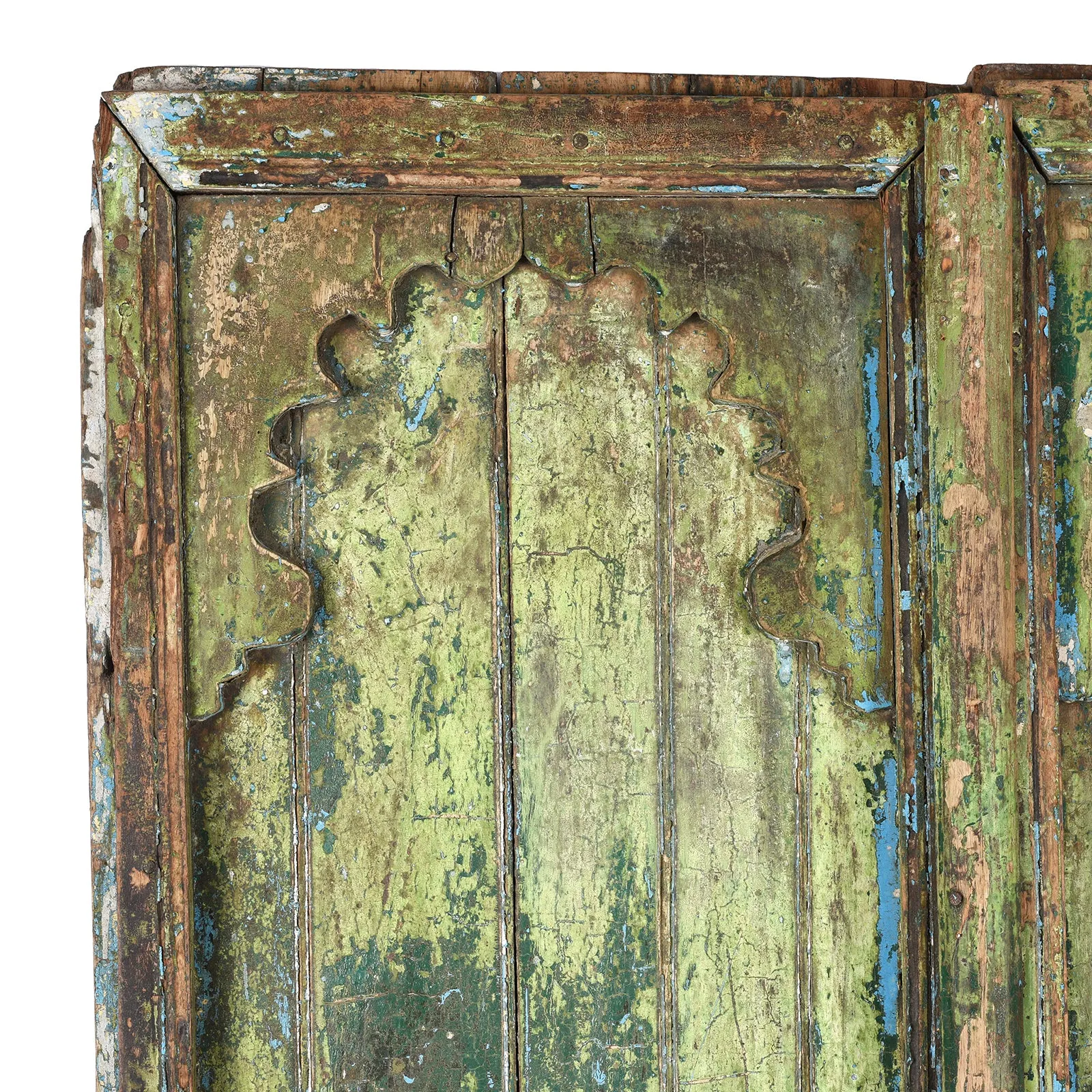 Painted Indian Door From Gujarat - Late 19th Century