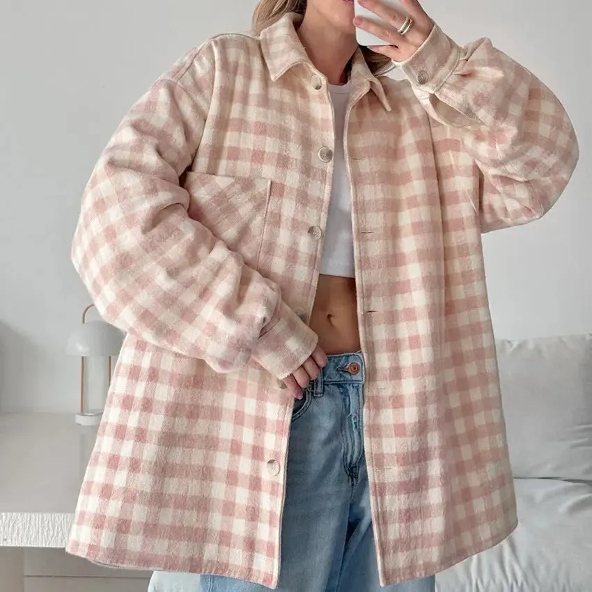 Plaid Loose Fashion Coat