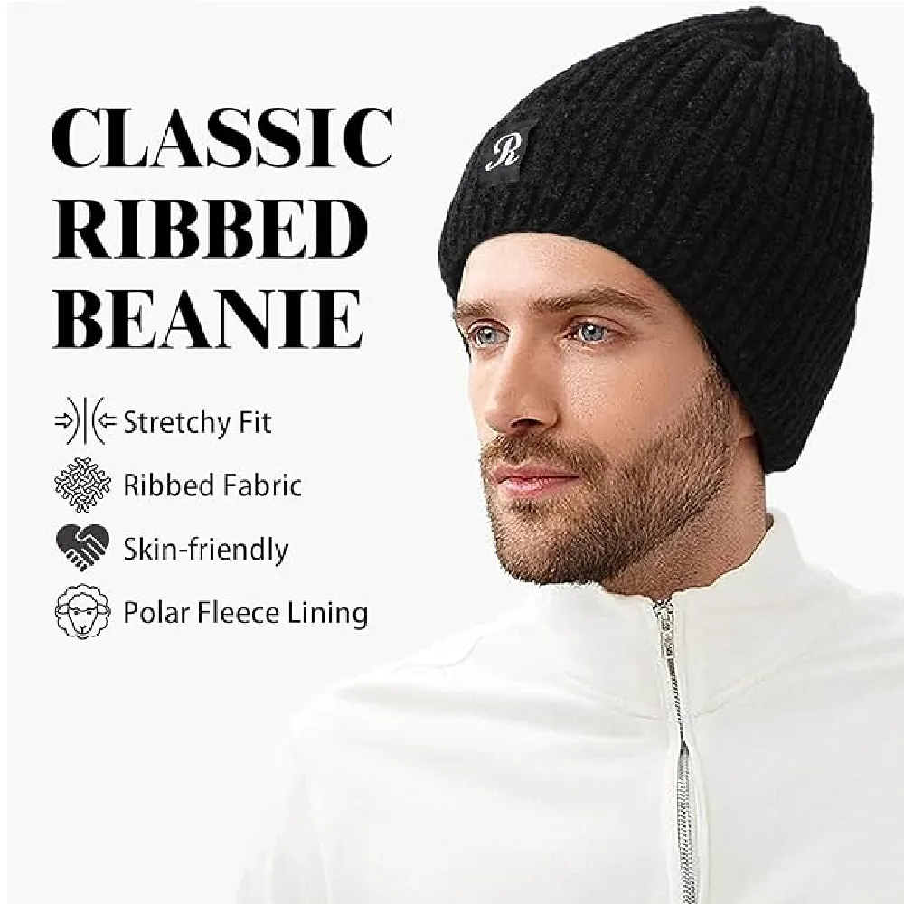 Premillow Knit Beanie Winter Hat | Thermal Thick Polar Fleece Snow Skull Cap