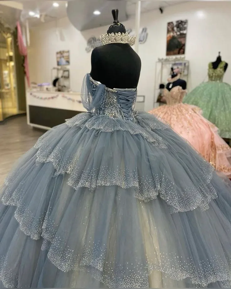 Princess Quinceanera Dresses vestidos de 15 años Prom Lace Up sweet 16 dress    fg5381