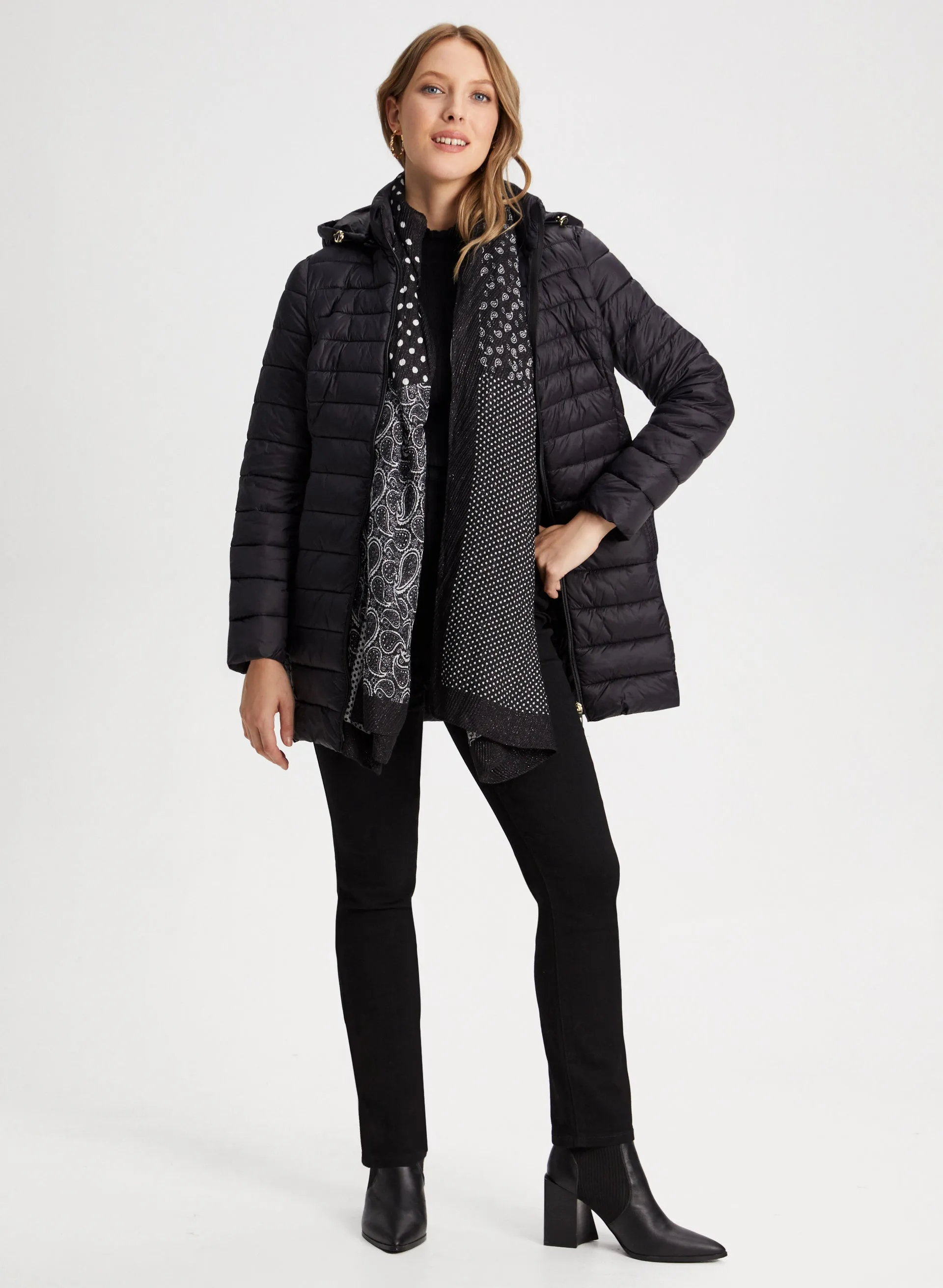 Quilted Mid-length Coat