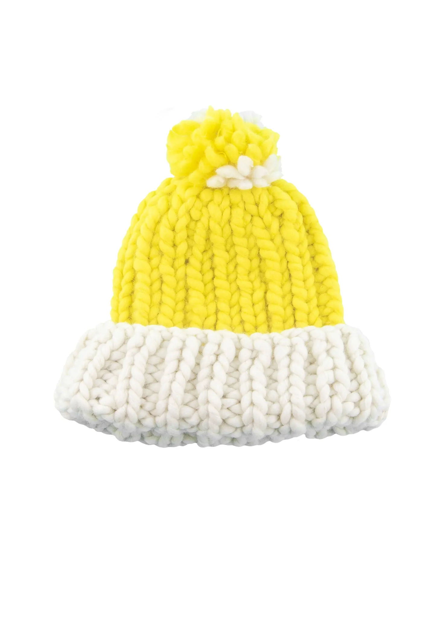 READY TO SHIP CLEARANCE SALE!! Two Tone Pompom Beanie - Merino-SALE