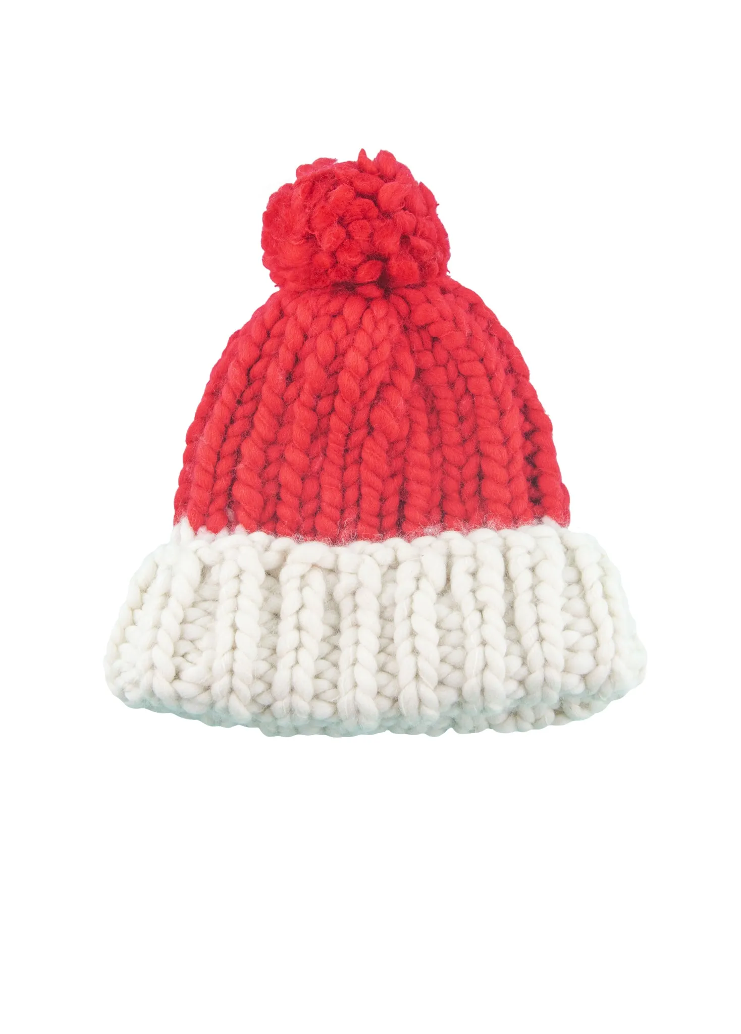 READY TO SHIP CLEARANCE SALE!! Two Tone Pompom Beanie - Merino-SALE