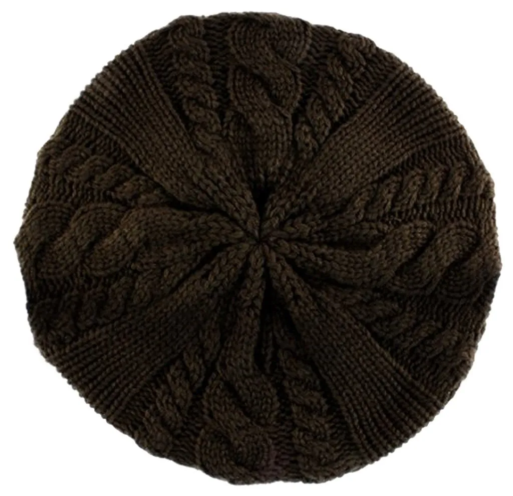 Sakkas Cable Knitted Light Slouch Fashion Beret