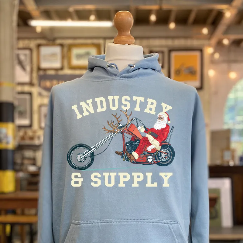 SANTA RIDES A CHOPPER HOODIE