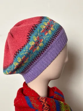 Scottish Green Grove Weavers Islay Beret In Tapestry