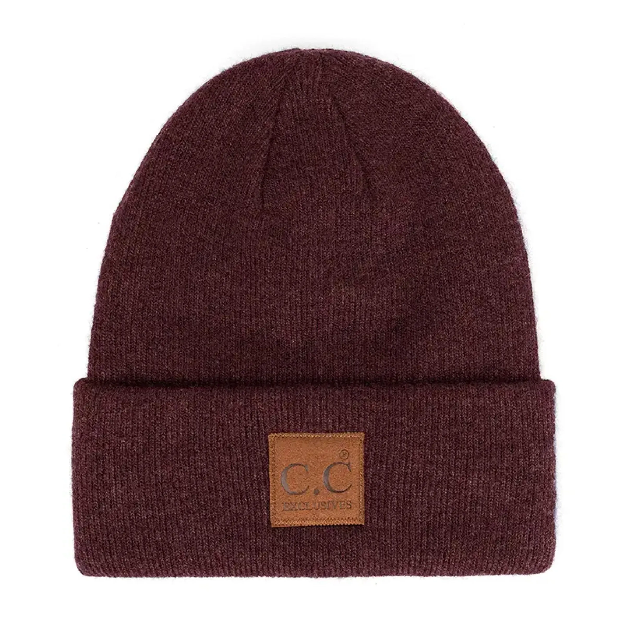 Season Favorite C.C Suede Patch Beanie Burgundy