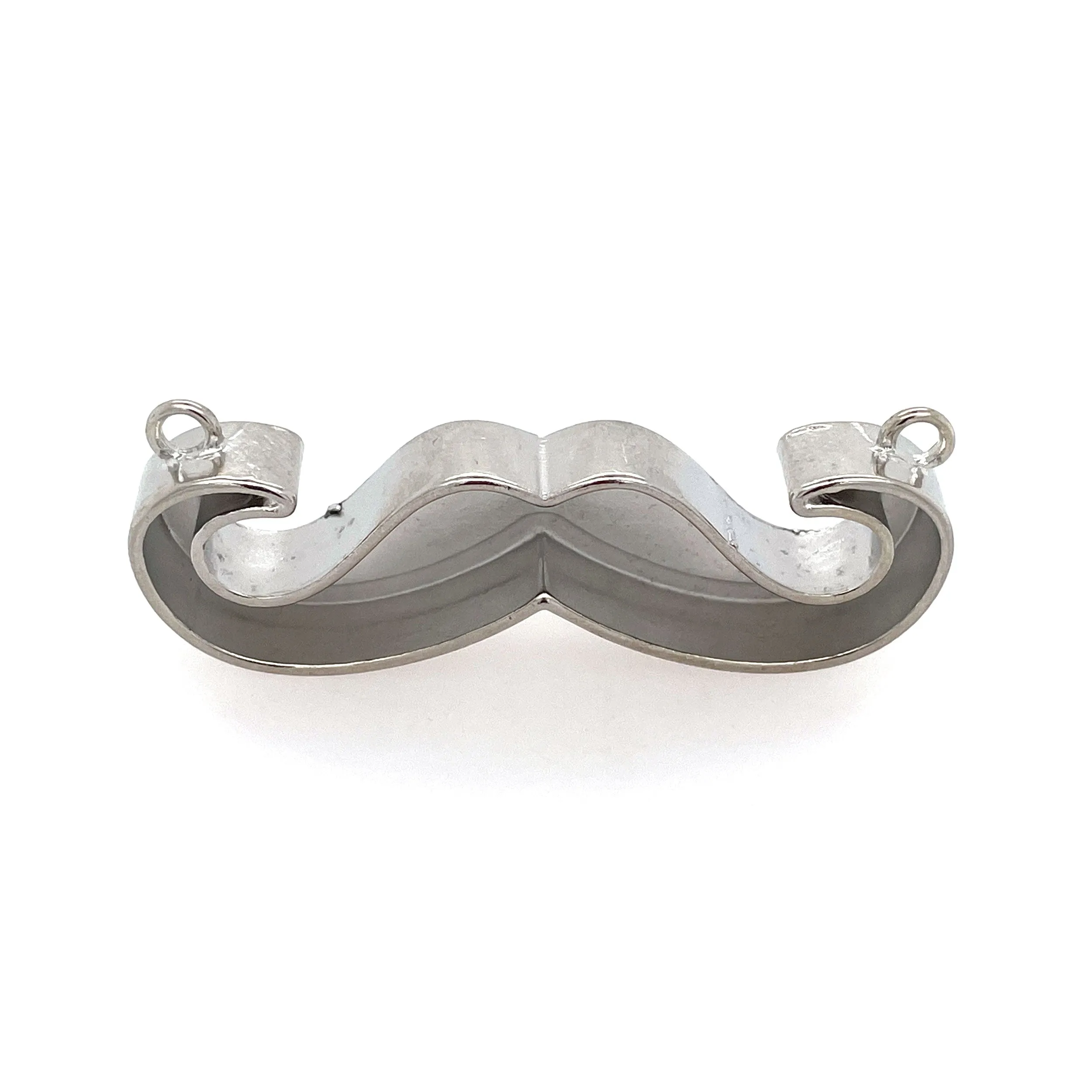 Silver Mustache Deep Closed Bezel Pendent