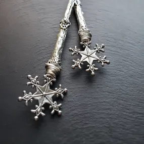 Silver Snowflake Hair Sticks Winter Hair Jewelry