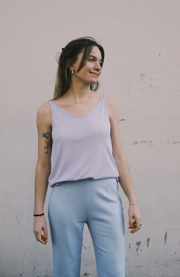 slip top - triangle flow - lavender