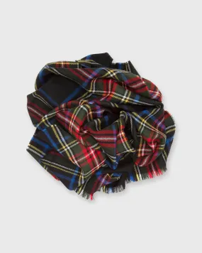 Small Tartan Merino Scarf in Black Stewart