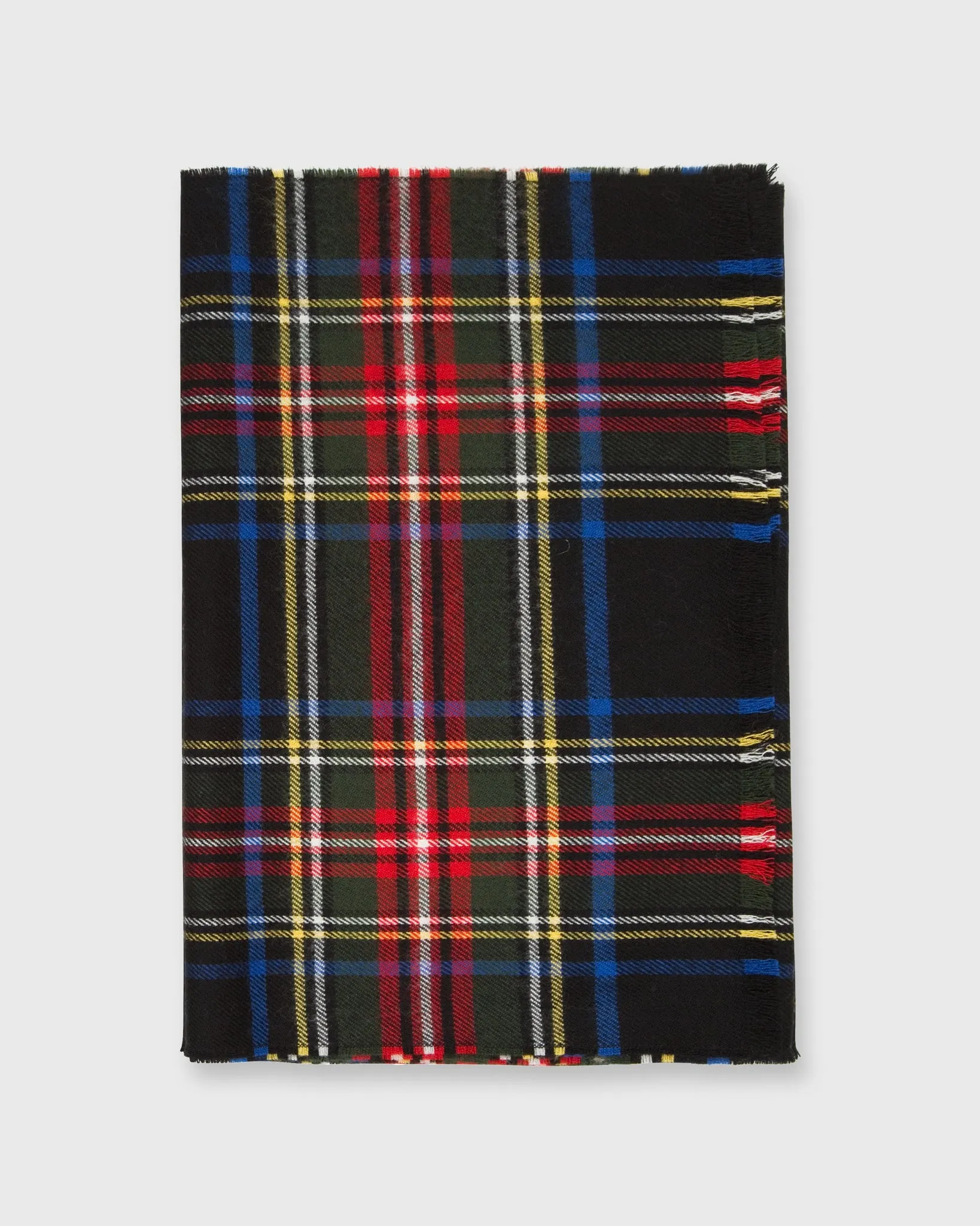 Small Tartan Merino Scarf in Black Stewart