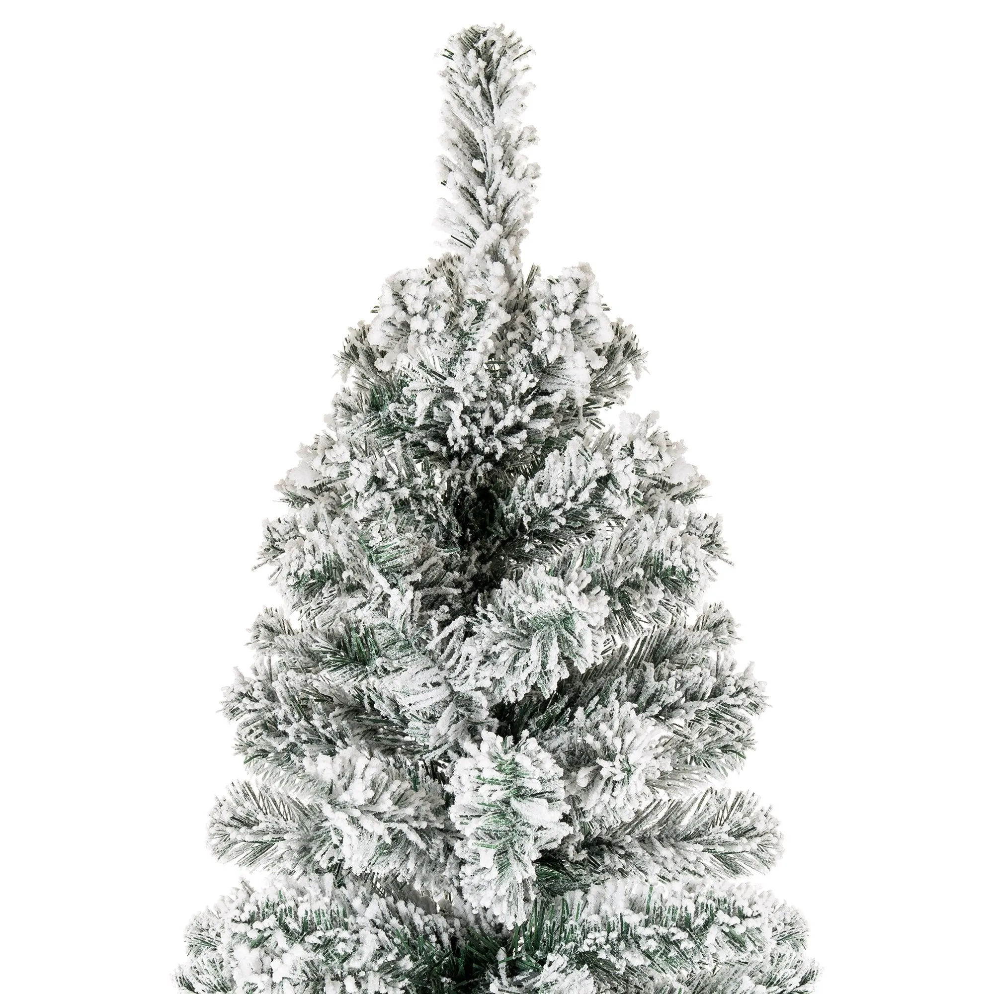 Snow Flocked Artificial Pencil Christmas Tree w/ Stand