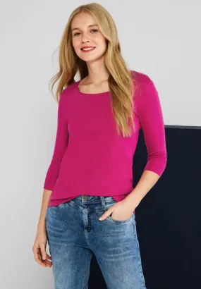 Street One 3/4 sleeve double layer t shirt 317659 Pink