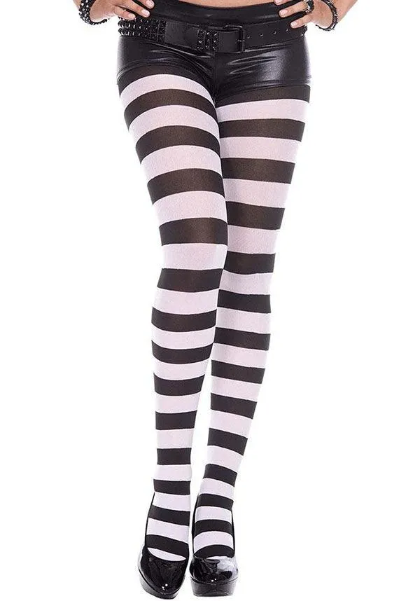 Striped [Black/White] | TIGHTS