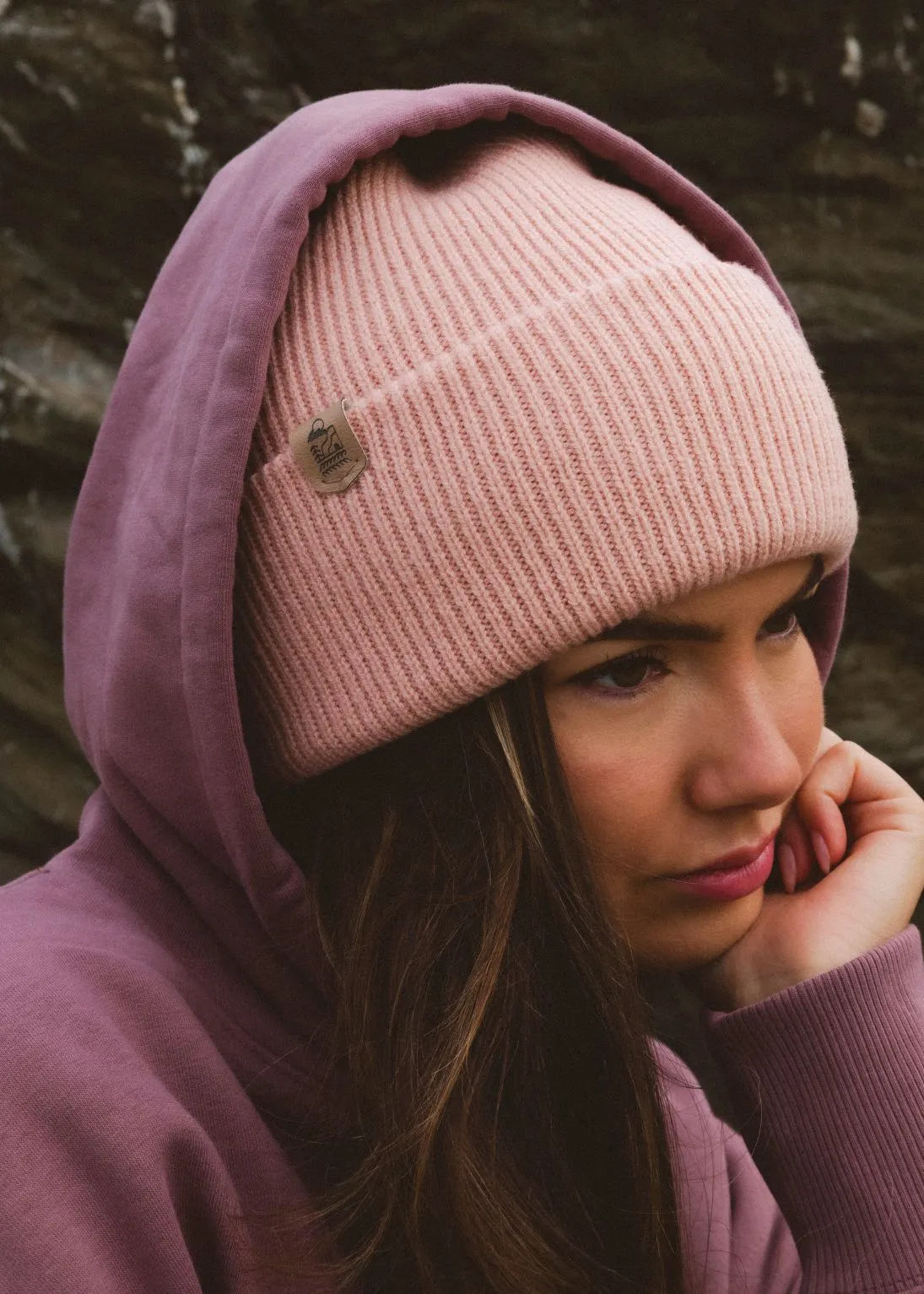 Super Soft Recycled Beanie Hat in Peach Fuzz