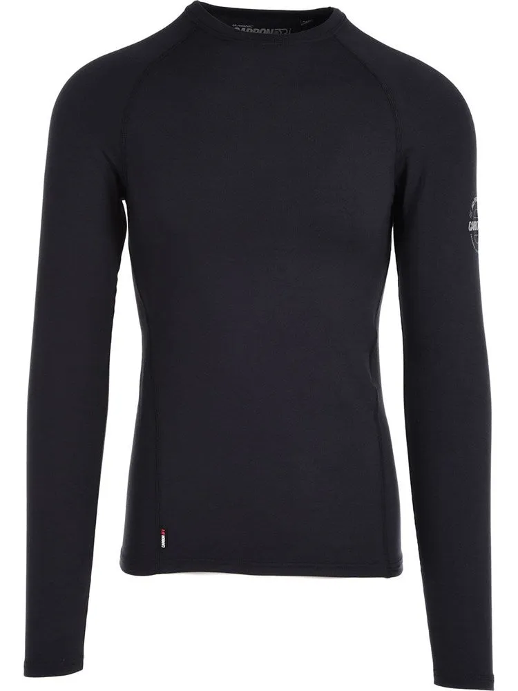 Surfanic CarbonDri Bodyfit Boys Long Sleeve Crewneck - Black