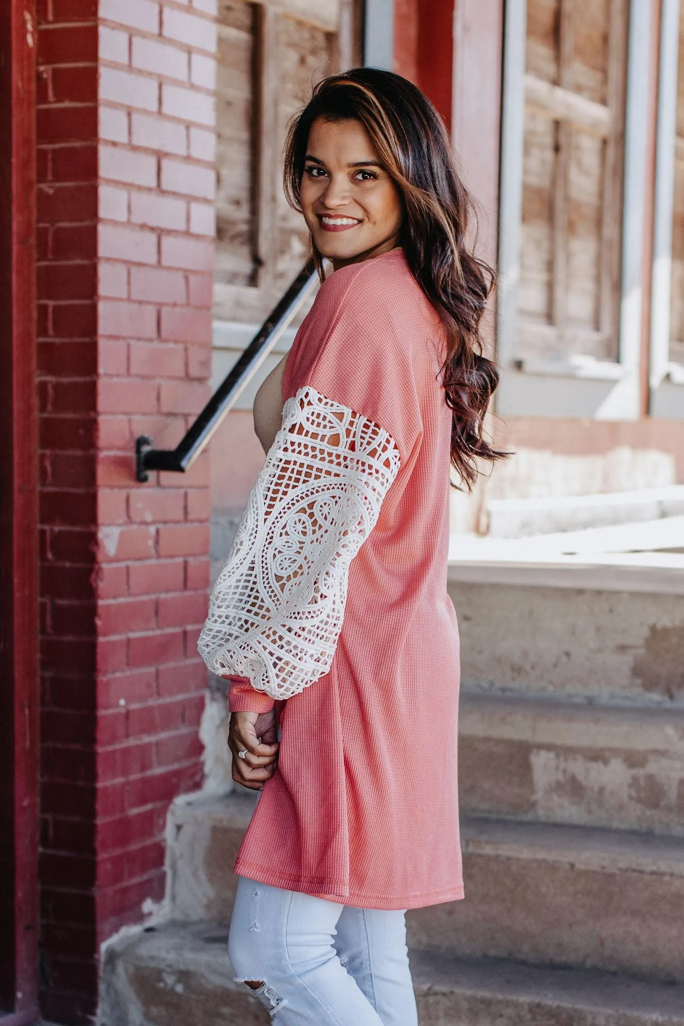 Sweet Mood Lace Sleeve Cardigan