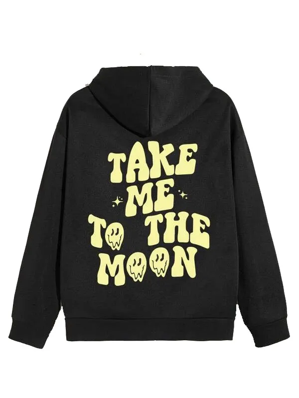 SXV  'TAKE ME TO THE MOON’ Printed Cool Aesthetic Sweatshirt Hoodie