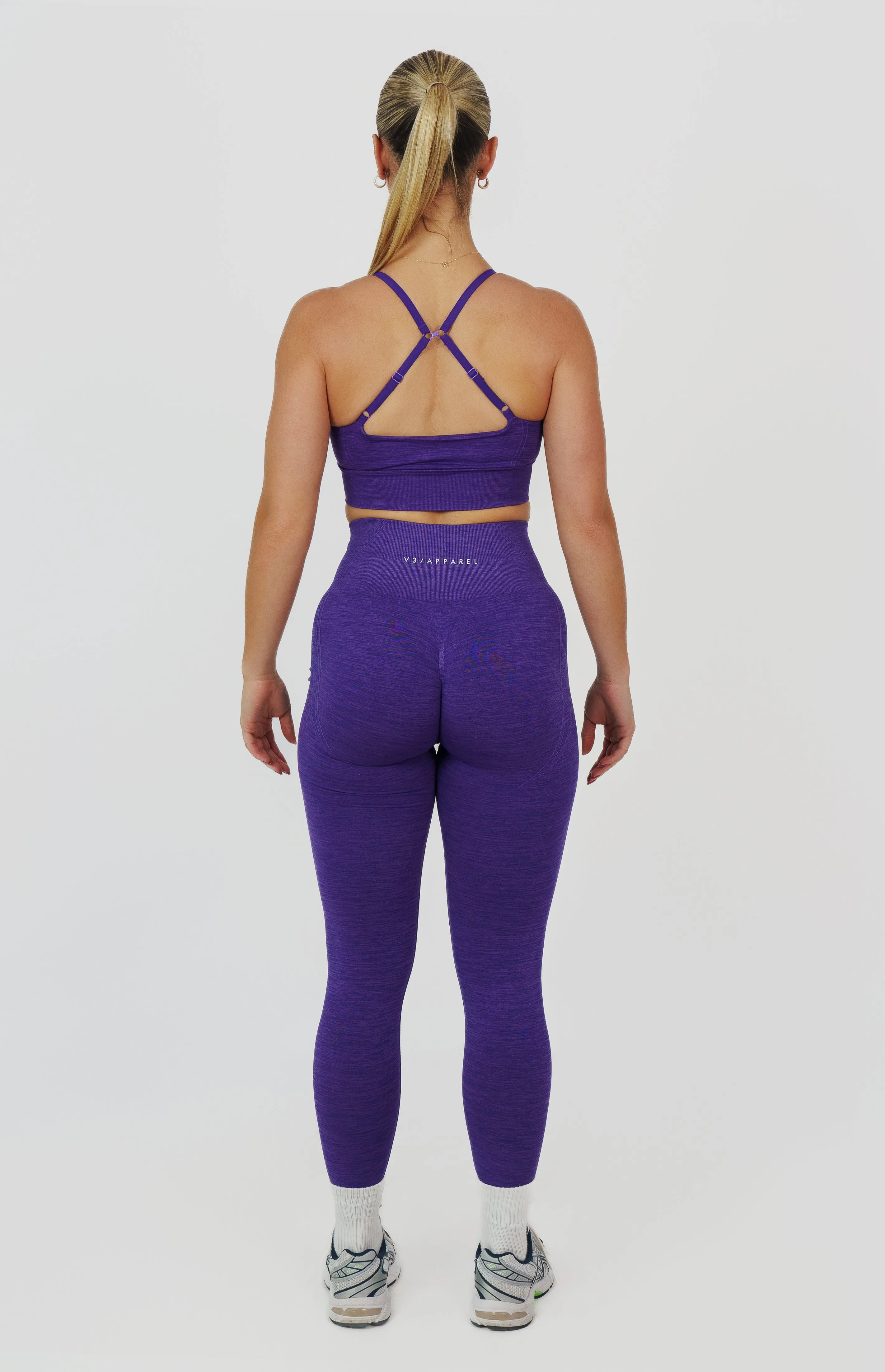 Tempo Seamless Scrunch Leggings & Multi-Way Sports Bra Set - Ultra Violet