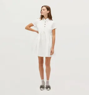 The Rosalind Dress - Winter White Puffy Jacquard