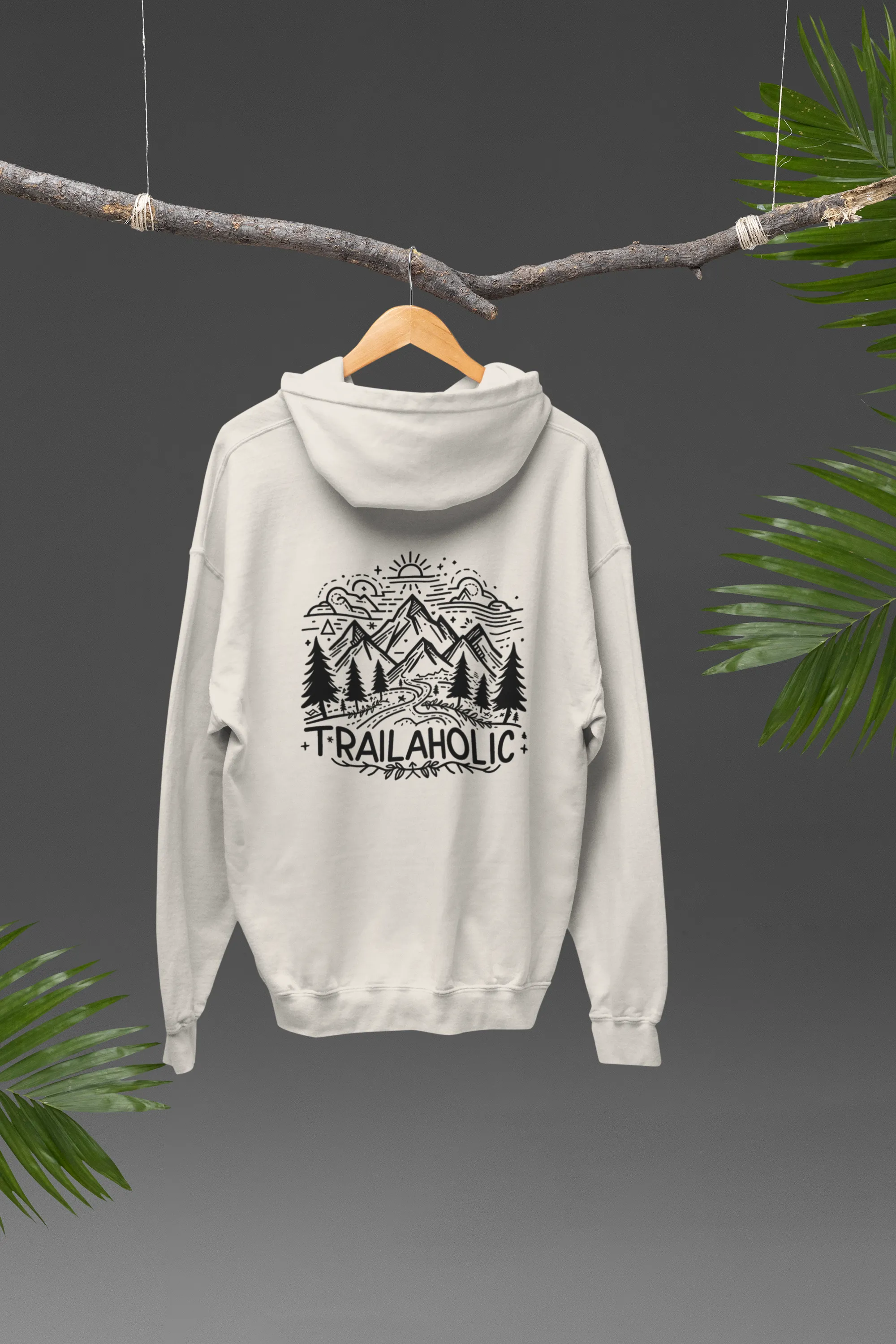 Trailaholic Hoodie Stone