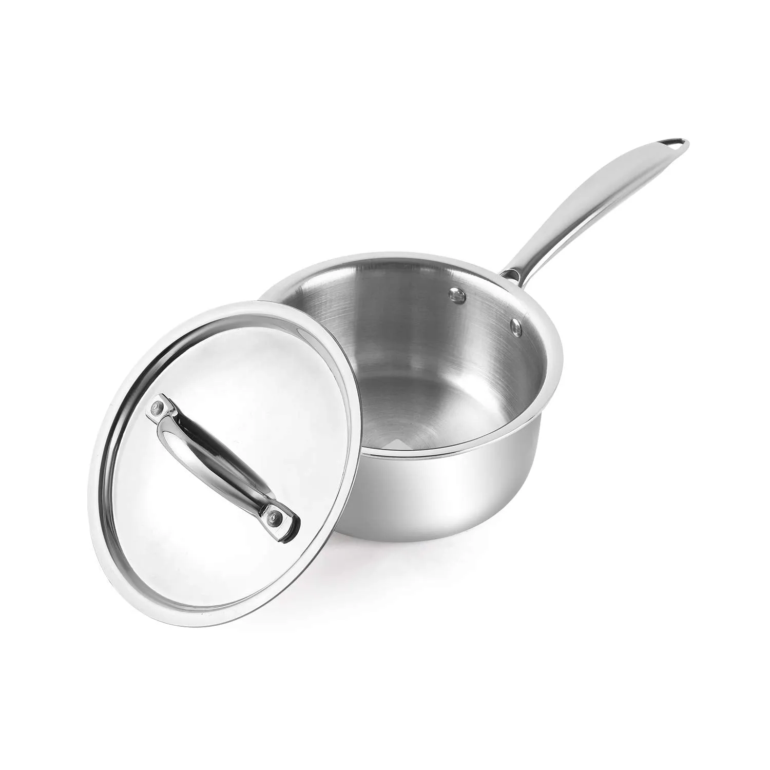 Tri-Ply Induction Base Stainless Steel Sauce Pan with Lid