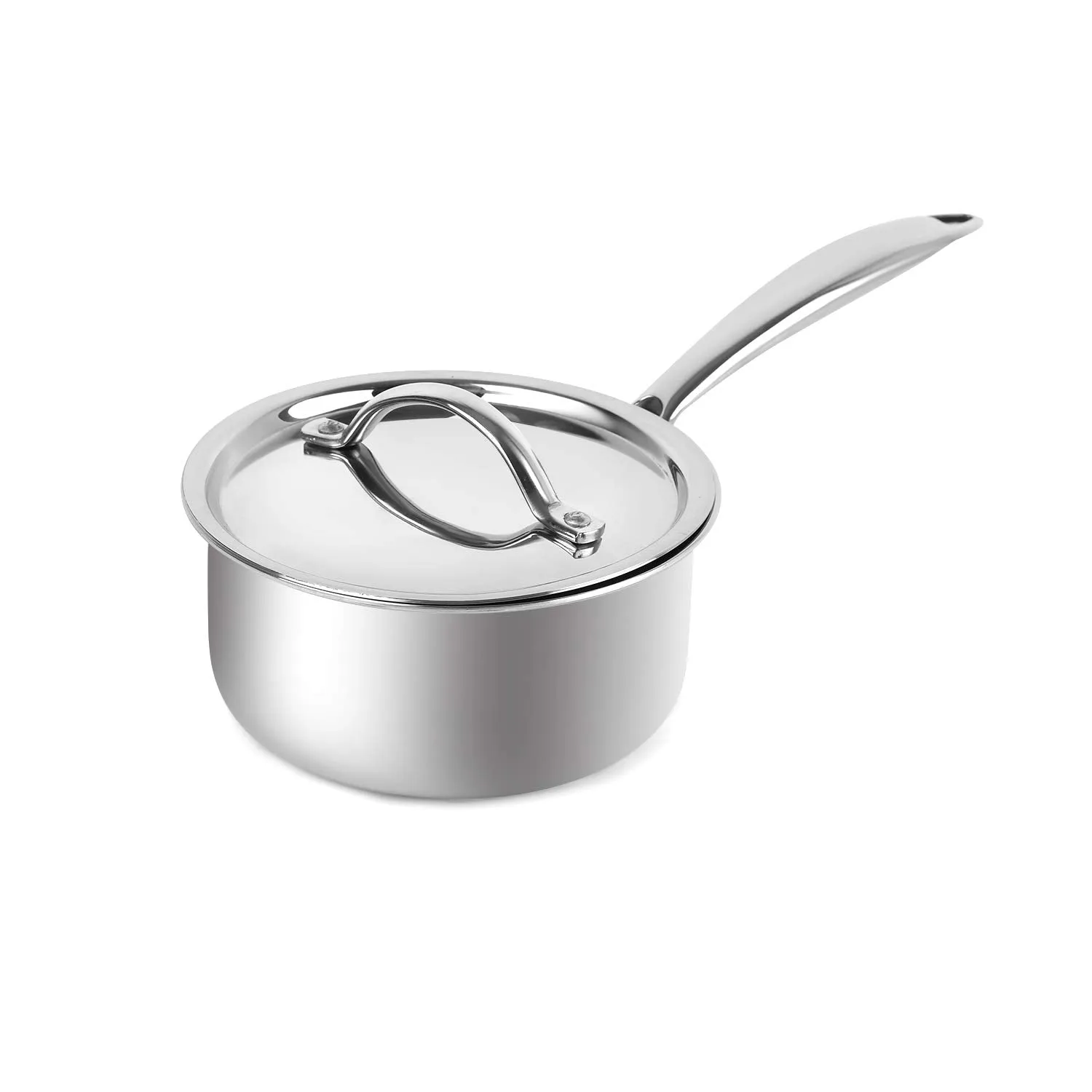 Tri-Ply Induction Base Stainless Steel Sauce Pan with Lid