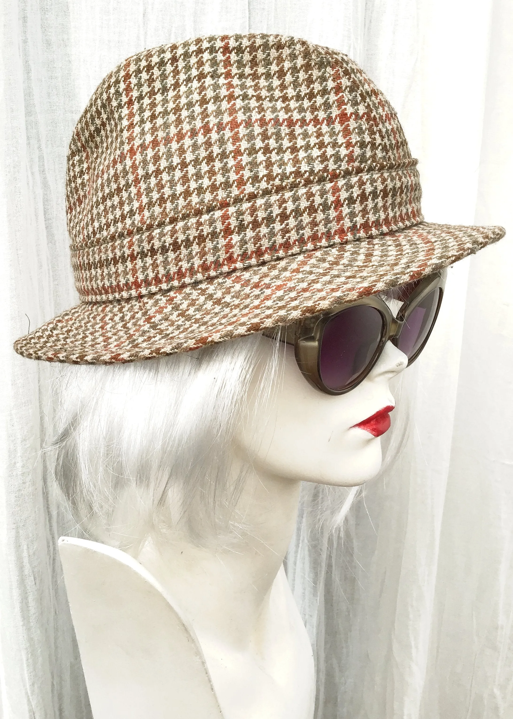 Trilby Style Country Houndstooth Tweed Hat by Failsworth