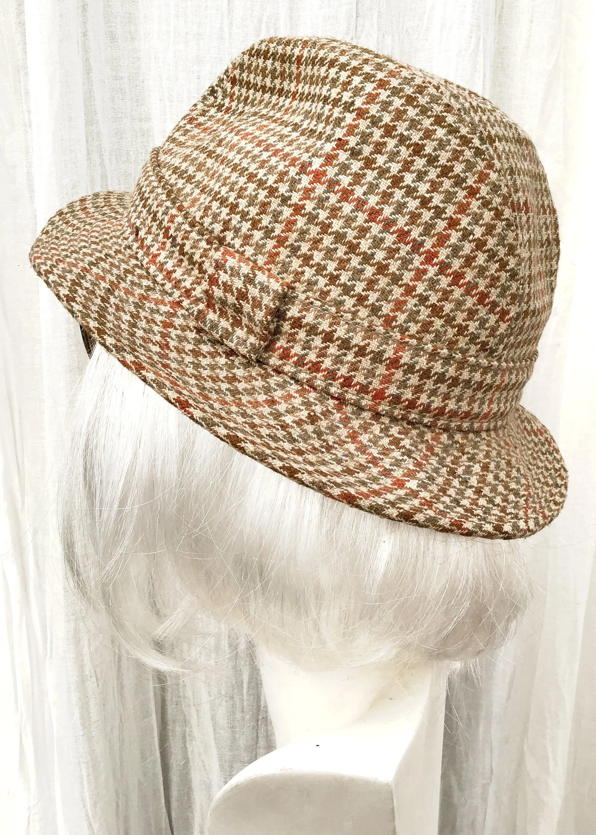 Trilby Style Country Houndstooth Tweed Hat by Failsworth