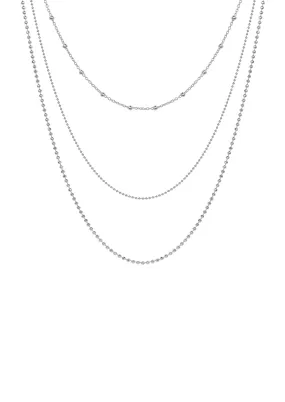 Triple Layers Necklace Silver