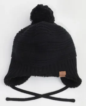 Unisex Cotton Knit Winter Hat - Black | CALIKIDS