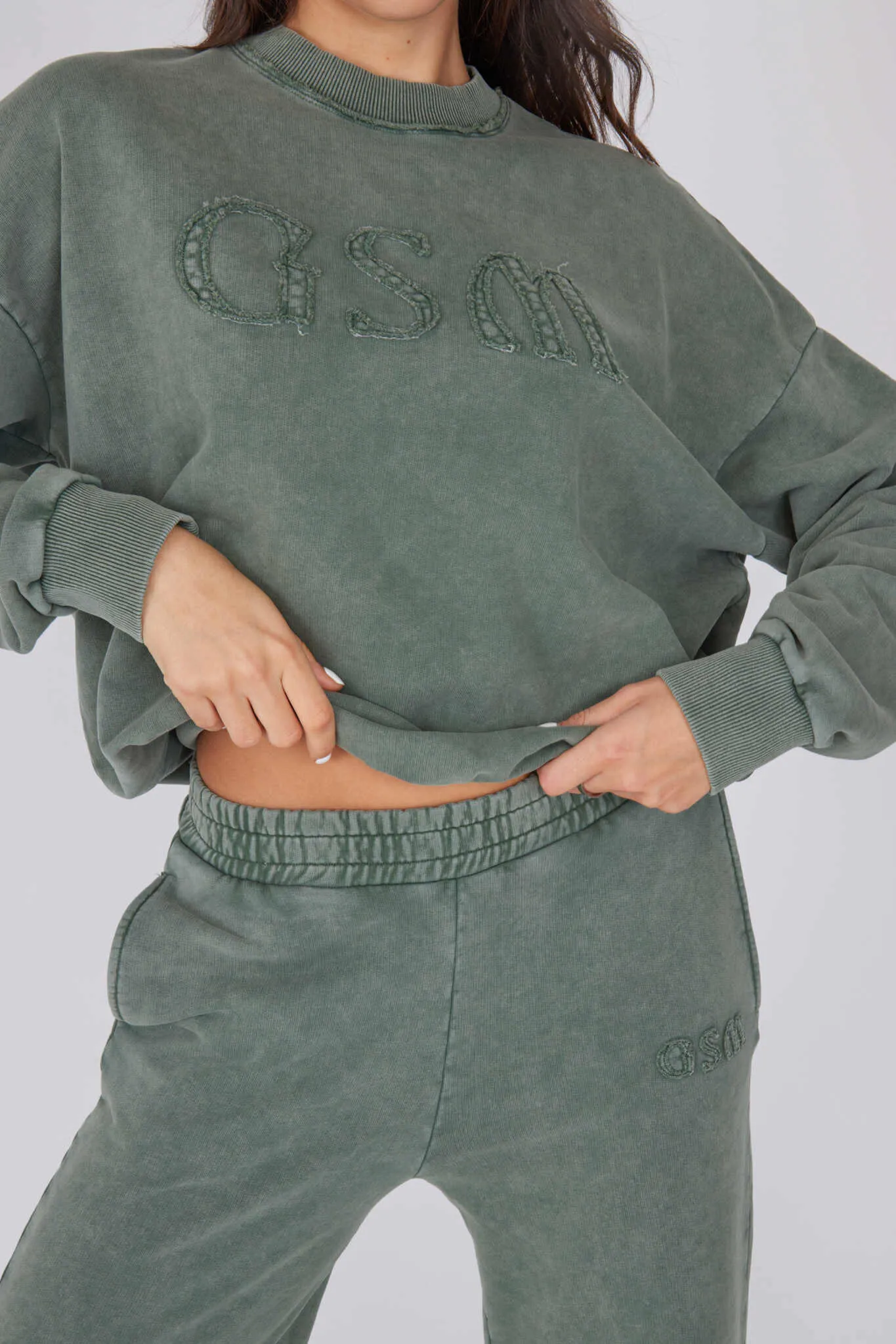 Vintage Wide Leg Sweatpants - Khaki