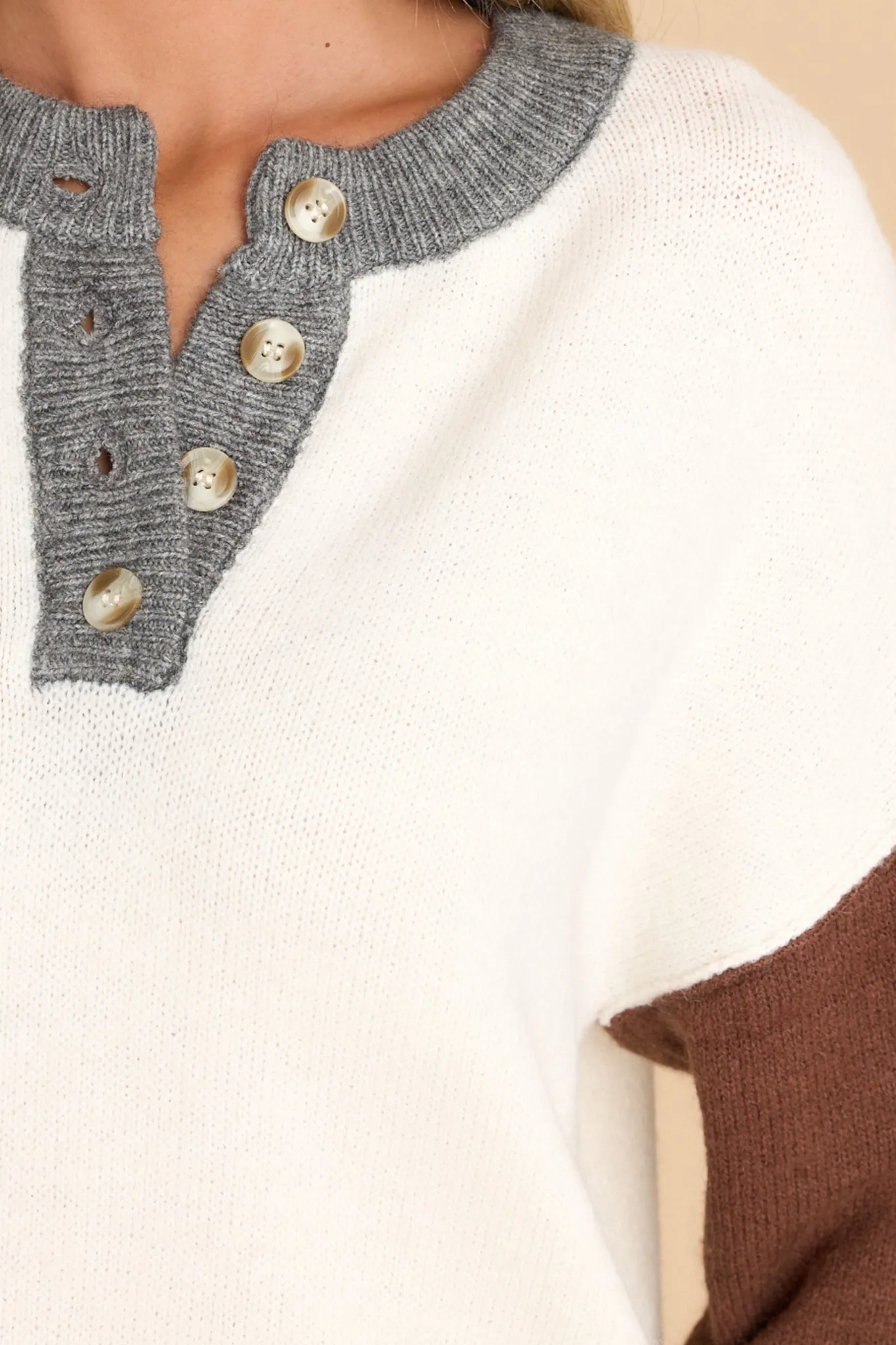 Wandered Off Oatmeal Mocha Sweater