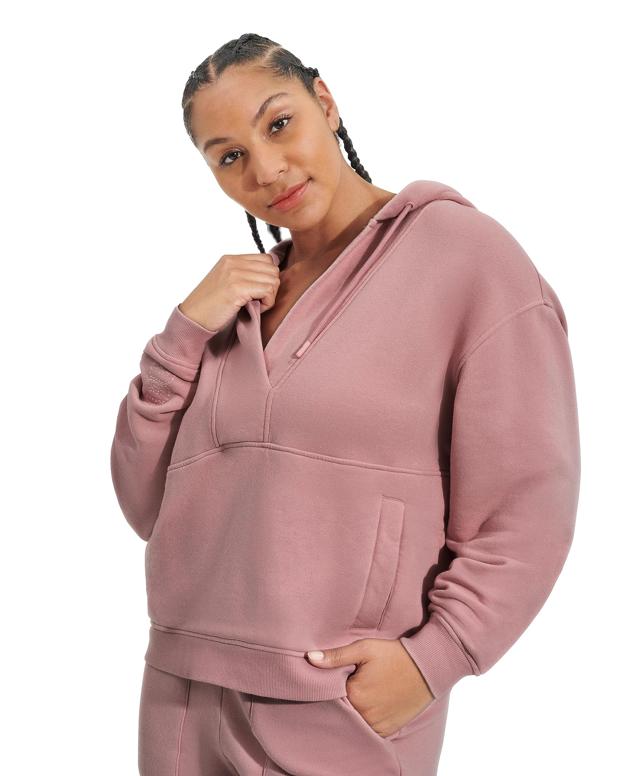 Women's Apparel UGG ADRYANN HOODIE Soft Brushed Fleece Sweater 1144456 CLAY PINK