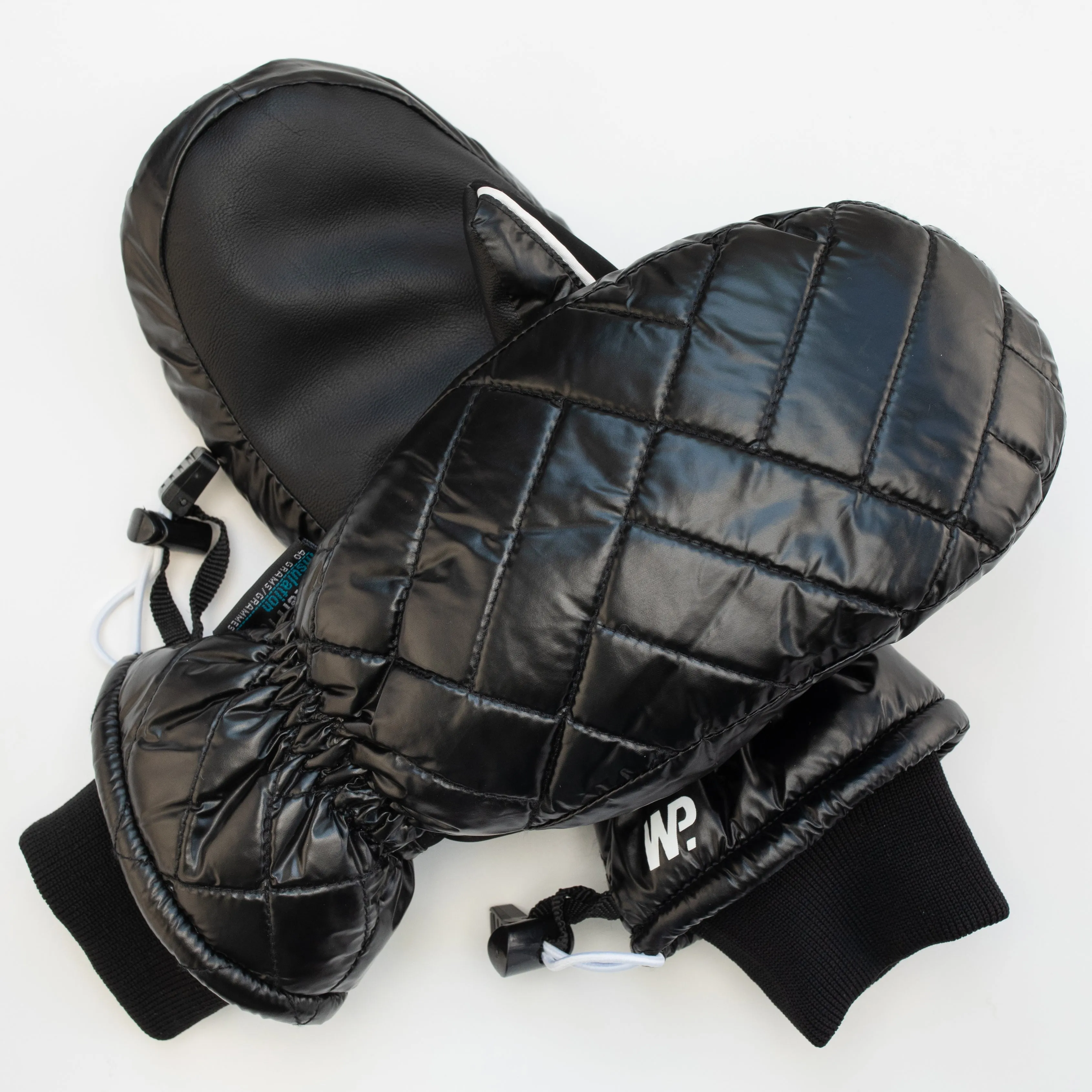 Women's Black Gloss Mittens