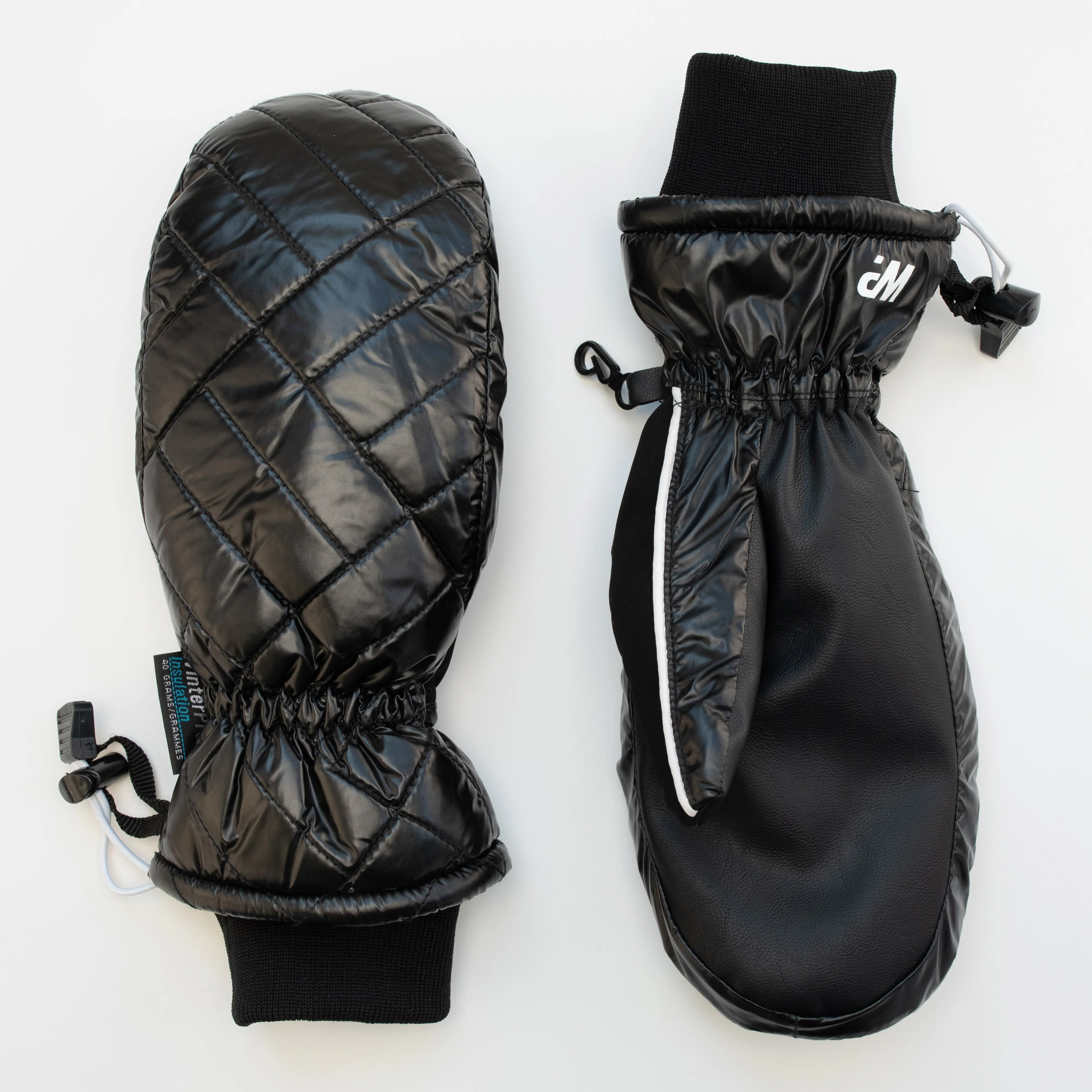 Women's Black Gloss Mittens