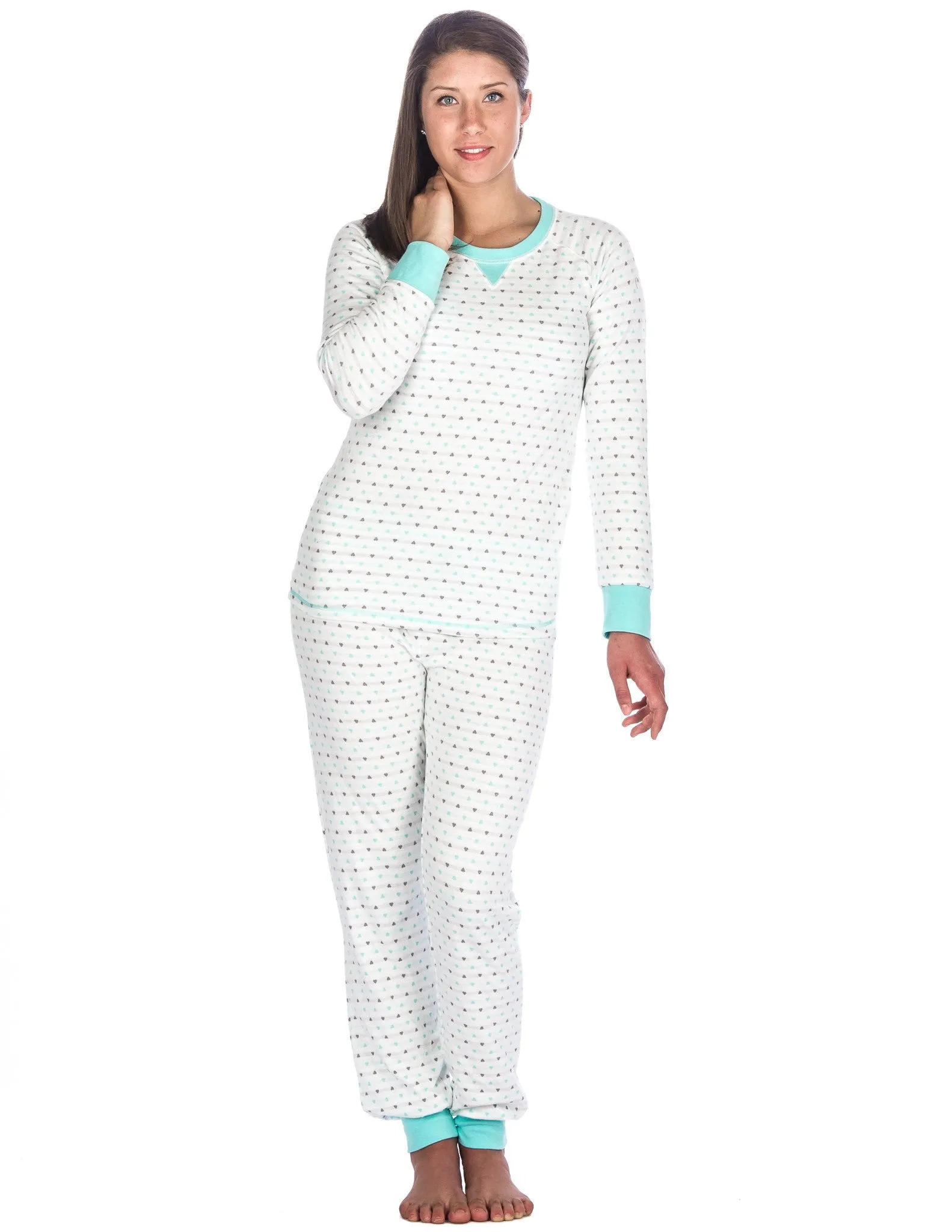 Women's Double Layer Knit Jersey Fitted Sleep Set