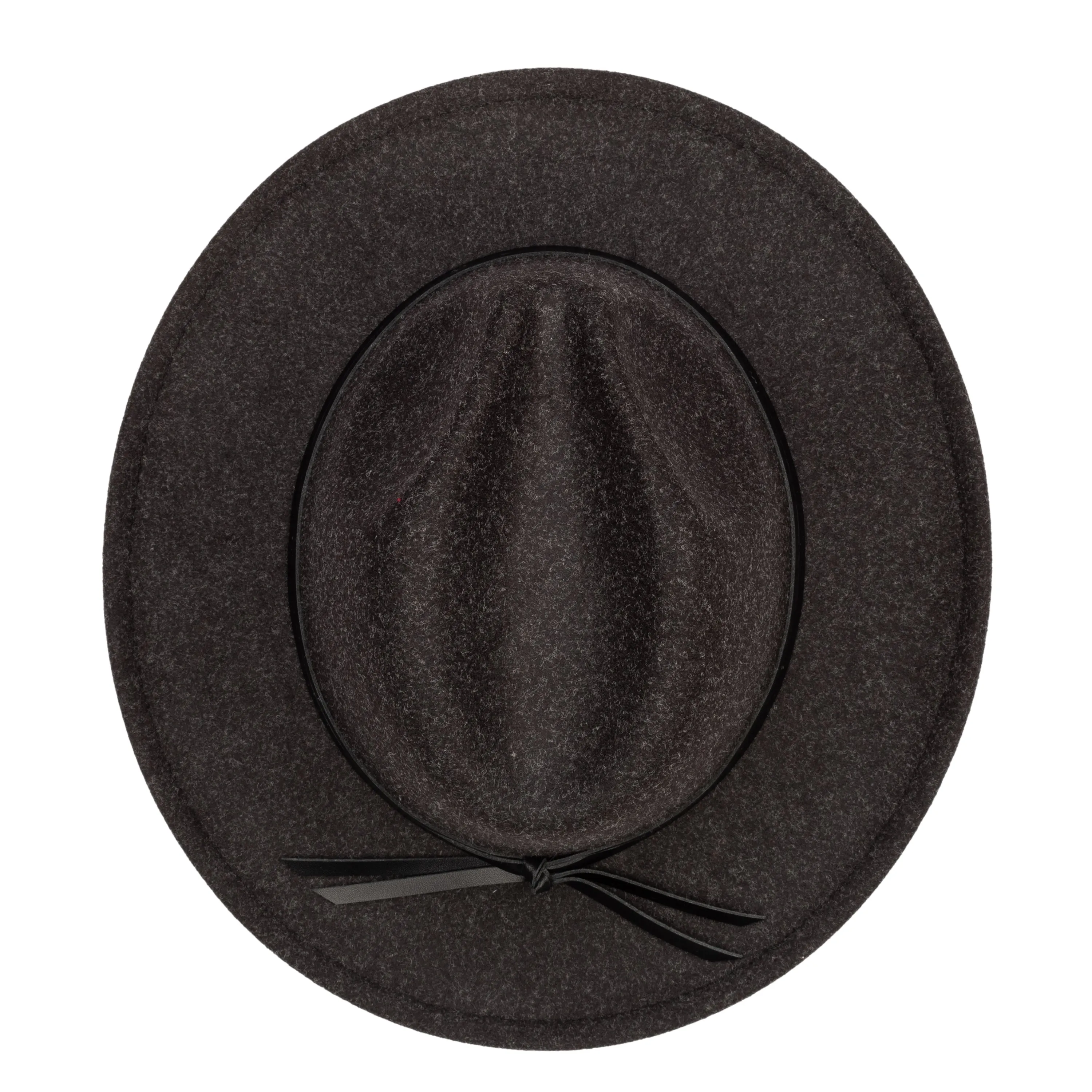 Women's Faux Felt Fedora with Leather Band