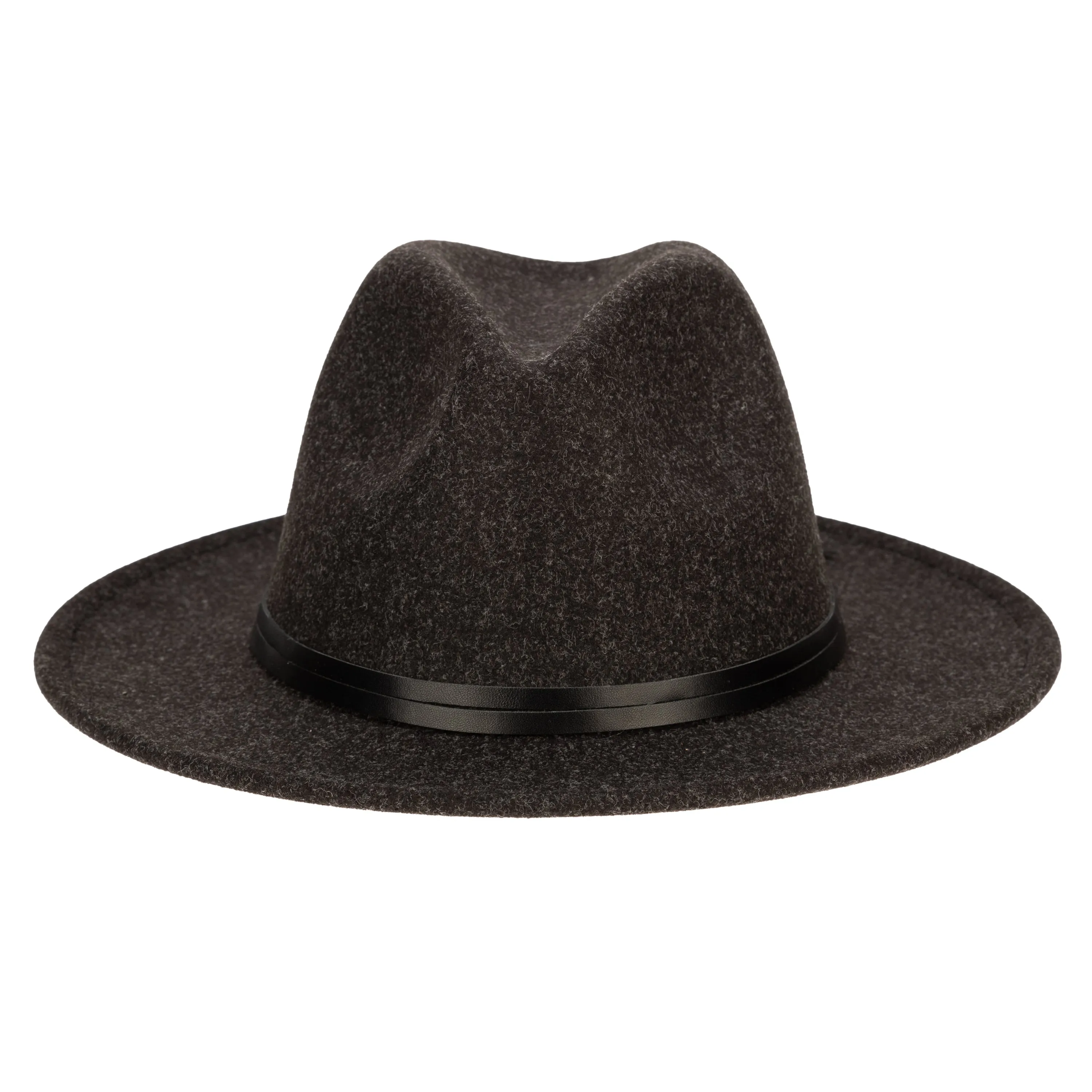 Women's Faux Felt Fedora with Leather Band