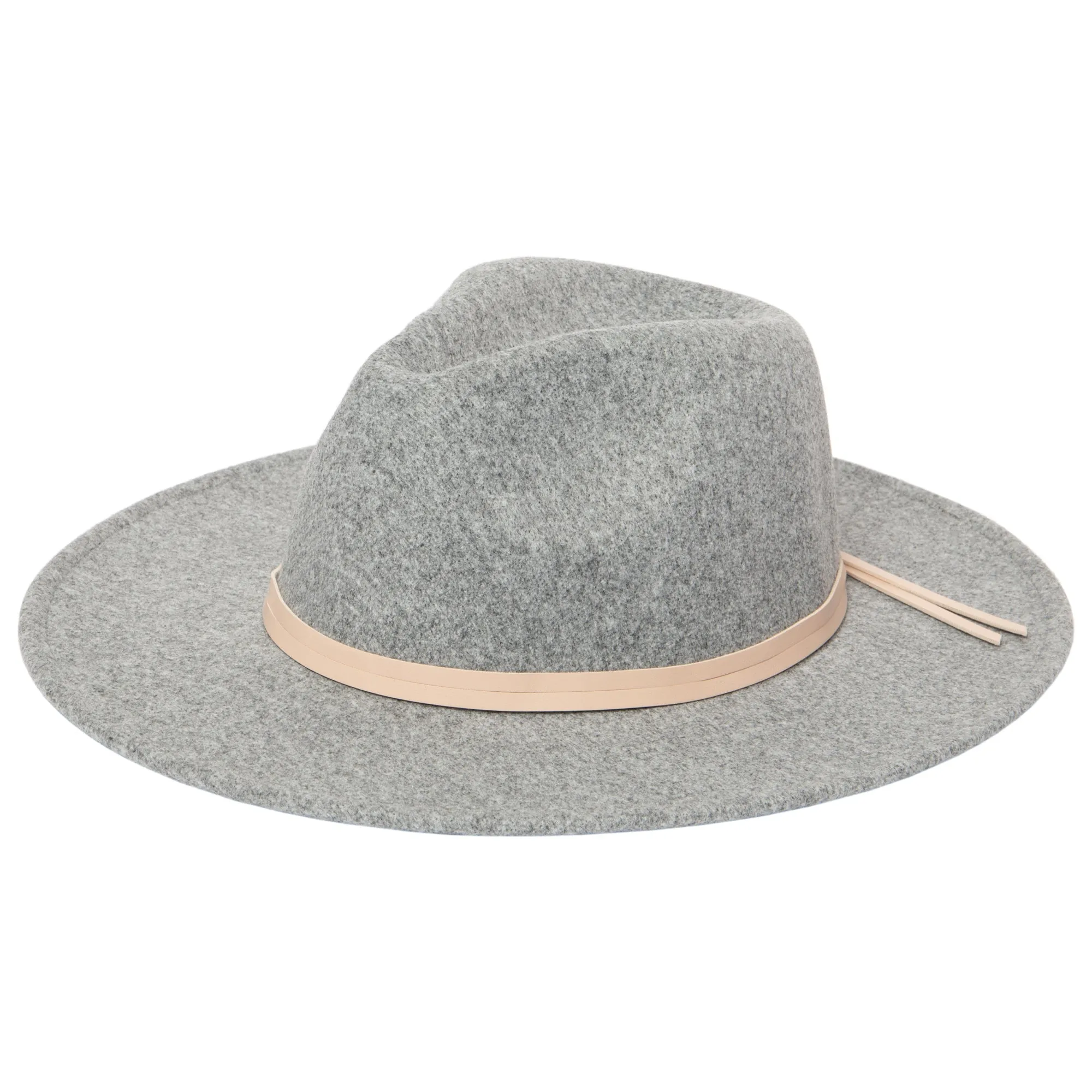 Women's Faux Felt Fedora with Leather Band