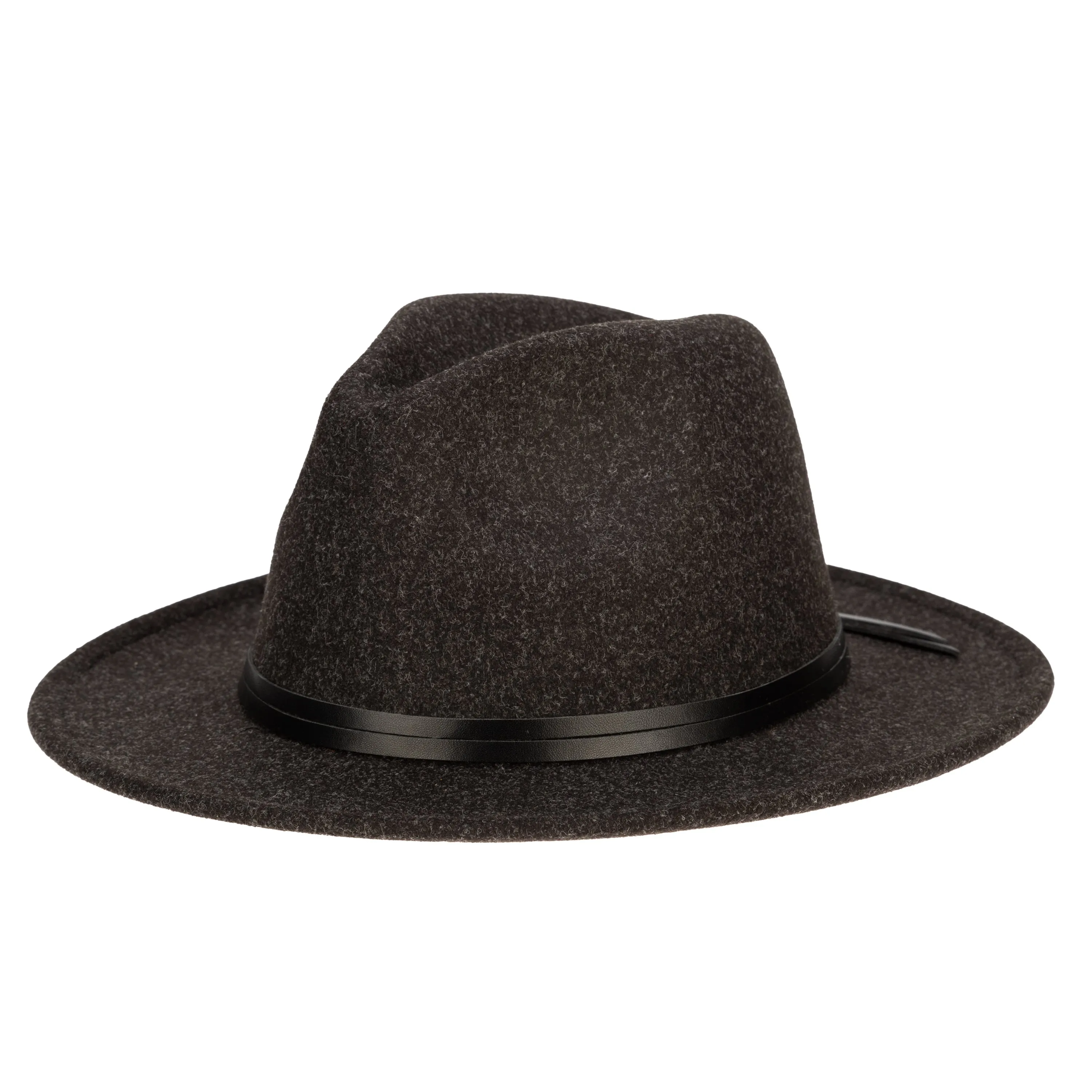 Women's Faux Felt Fedora with Leather Band