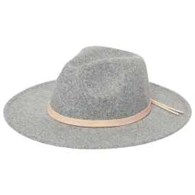 Women's Faux Felt Fedora with Leather Band