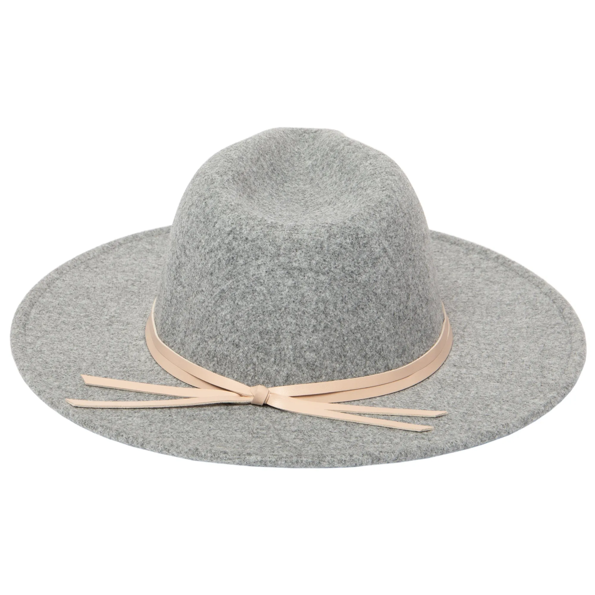 Women's Faux Felt Fedora with Leather Band