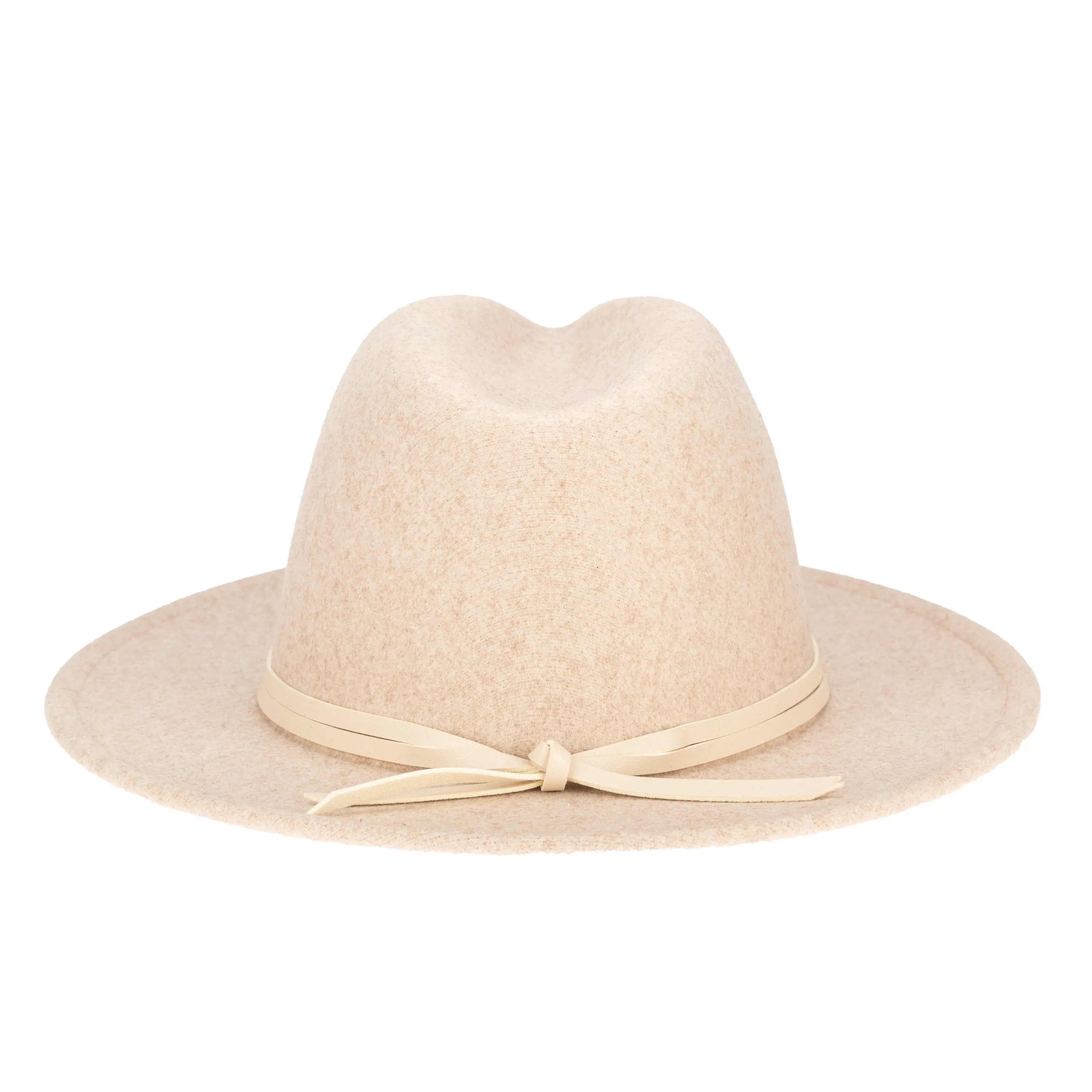 Women's Faux Felt Fedora with Leather Band